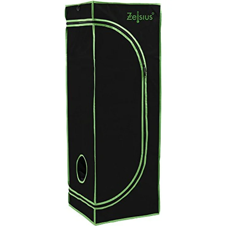 Zelsius Gewächshaus Grow Tent 40 x 40 x 160 cm grau/schwarz Pflanzenzucht Indoor, hochreflektierend, 95% Lichtreflektion – Bild 3