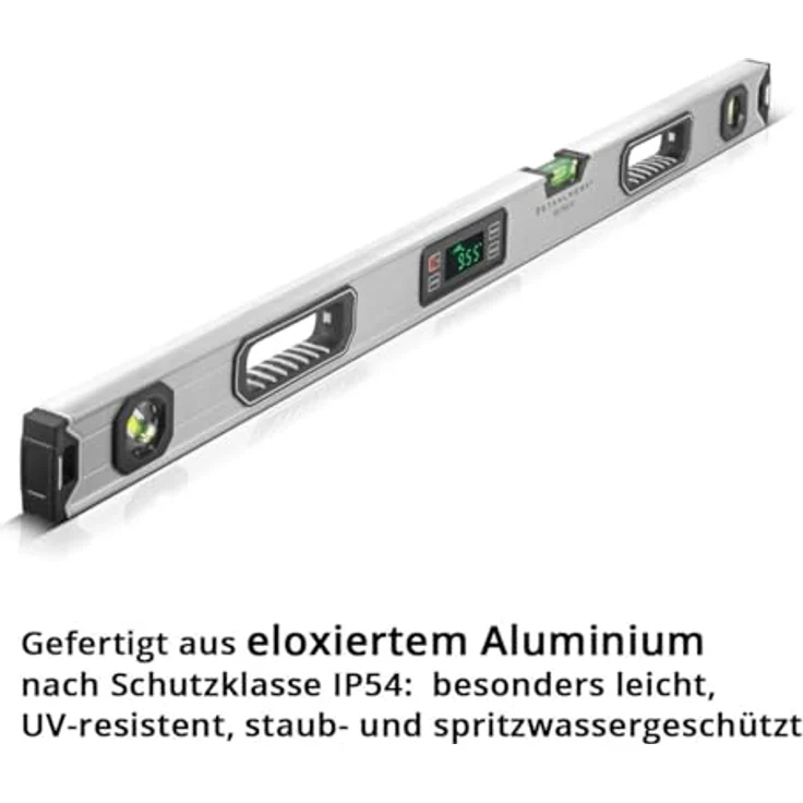 STAHLWERK Digitale Wasserwaage DW-1000 ST aus Aluminium, 1000 mm Länge, magnetische Richtwaage und LED-Display – Bild 2