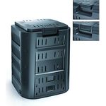 Komposter mit 220 Liter Fassungsvermögen und Zwei Öffnungen zum Füllen und Entnehmen - Farbe: Schwarz/Anthrazit