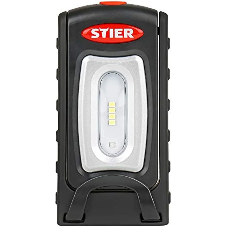STIER Akku LED Werkstattleuchte, 250 Lumen, Leuchtdauer 2,5h, 360° drehbarer Haken, Micro USB Ladekabel, Arbeitsleuchte, Led Arbeitsscheinwerfer, Baustrahler, Akku Strahler - STIER 250 Lumen, 2,5h Leuchtdauer – Bild 2