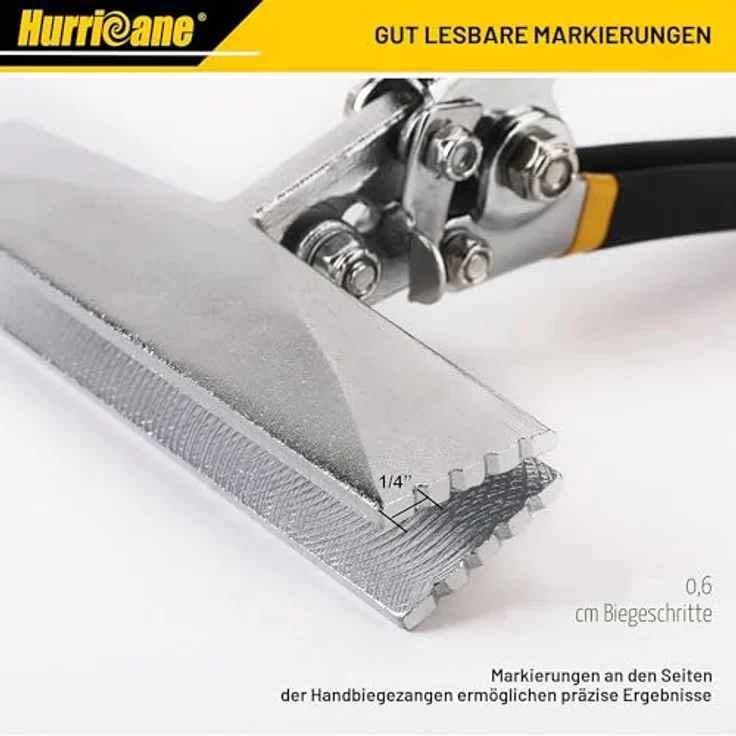 HURRICANE 6" (150mm) Falzzange Bieger Handwerkzeug, rutschfeste Blechzange mit Komfortgriff, präzises Metallwerkzeug für HLK-Projekte – Bild 3