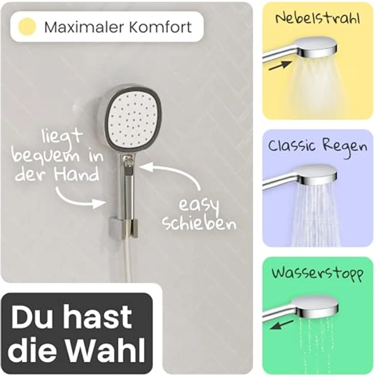 instmaier Handbrause Cleo, wassersparende Nebelfunktion, selbstreinigend mit iF Design Award 2025, inkl. 1,5 m Brauseschlauch – Bild 4