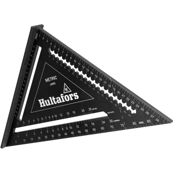 5-in-1 Anschlagdreieck 300mm I Hultafors I 300mm Zimmermannswinkel CNC gefräst aus Aluminium I Zimmererwinkel zum Anreißen, Messen & Zeichnen I Inkl. Umrechnungstabelle I 257040 – Bild 1