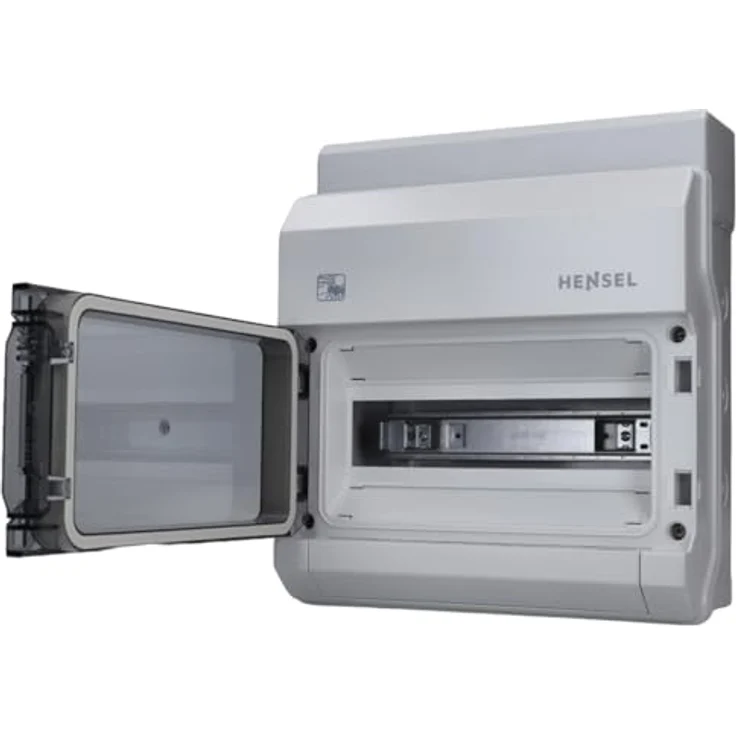HENSEL KV-Automatengehäuse 12TE, Aufputz Kleinverteiler mit IP65 Schutz, transparenten Tür und Kabeleinführungsblende, 12x18mm – Bild 3