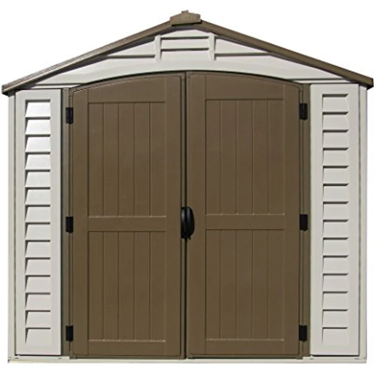 Duramax DuraPlus 8' x 8' Schuppen - Beige/Braun, Allwetterfestes Vinyl Lagerhaus mit dualem Belüftungssystem – Bild 2