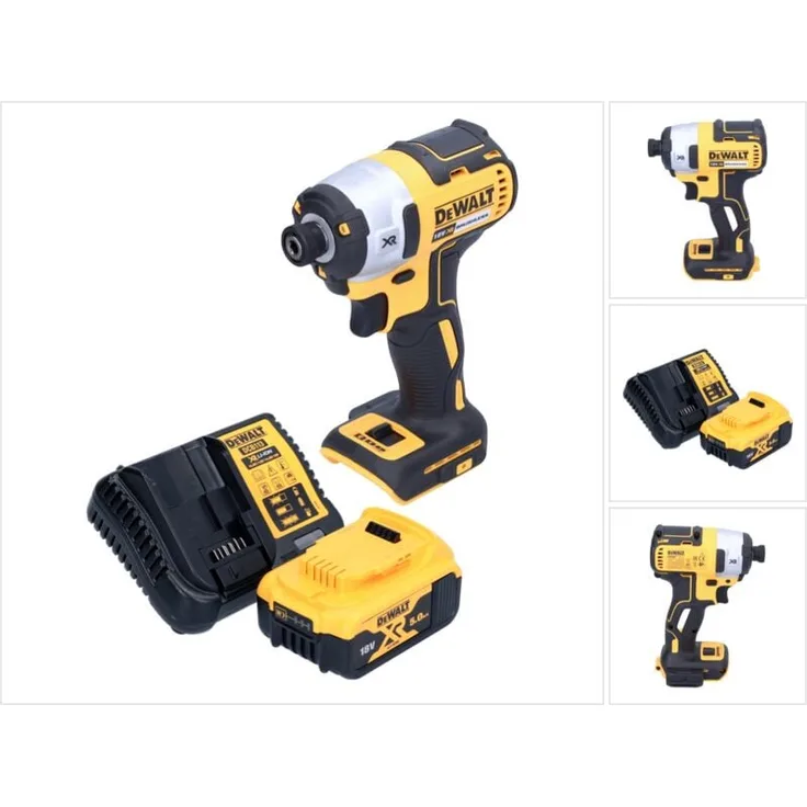 Dewalt DCF 887 P1 Akku Schlagschrauber, 18 V, 205 Nm, 1/4" Brushless, inkl. 1x 5,0 Ah Akku und Ladegerät