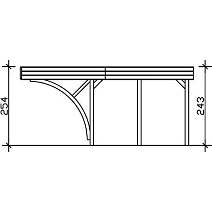 SKAN HOLZ Carport Friesland Set 8, 557 x 555 cm mit 2 Einfahrtsbögen, nussbaum – Bild 3