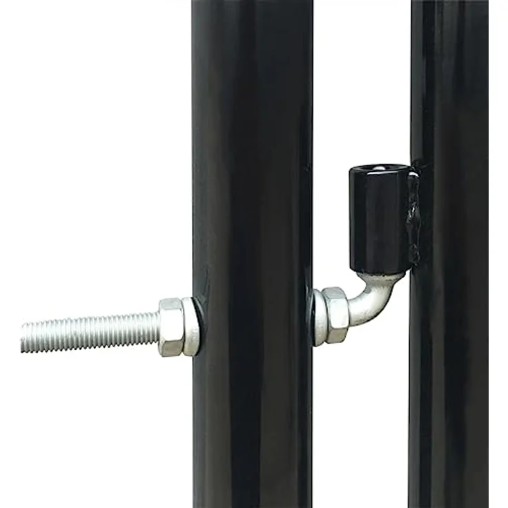 Zauntor Gartentor Einzeltor schwarz silber 100 x 125 cm – Bild 4
