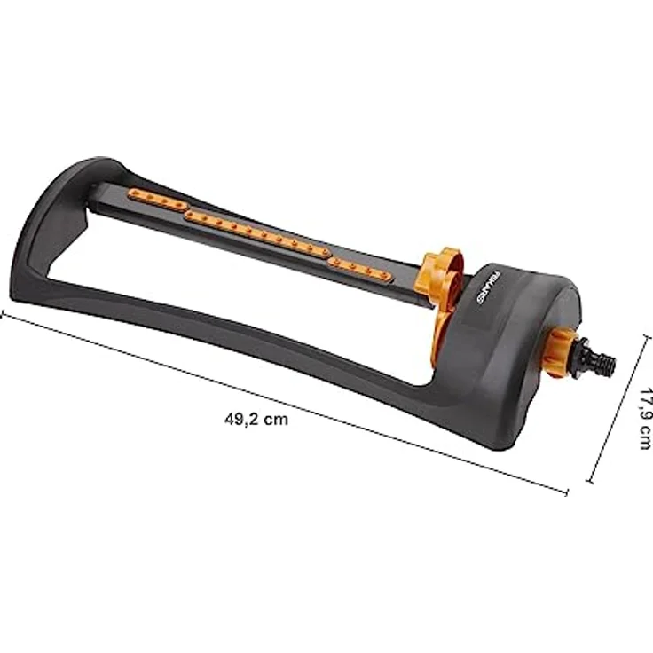 Fiskars Wassersparender Sprinkler, Rasensprenkler, Rasensprüher, Bewässerung, Kunststoff, Schwarz, Orange, 1023662 – Bild 3