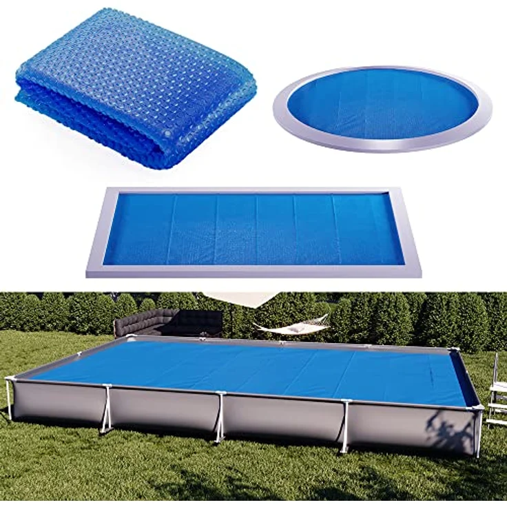 OK-Living Eckige Solarfolie Pool blau, Solarabdeckplane 800x500 cm – Bild 2