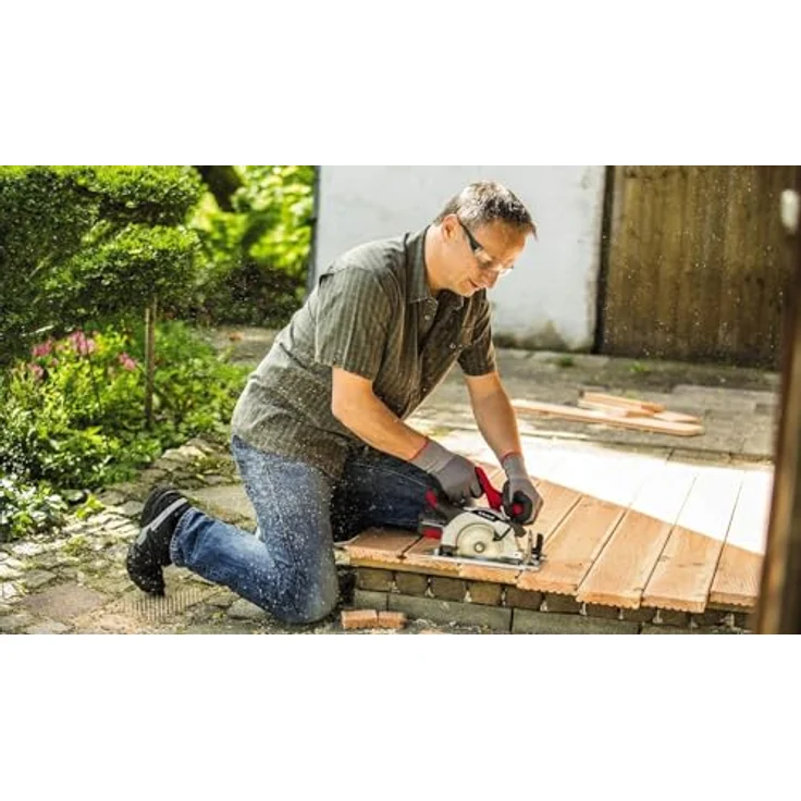 Einhell Akku-Handkreissäge TE-CS 18-150 Li-Solo Power X-Change PXC (18 V, Li-Ion, D150 x D10 mm Sägeblatt, Schnitttiefe + Neigungswinkel werkzeuglos einstellbar, LEDs, ohne Akku und Ladegerät) – Bild 4