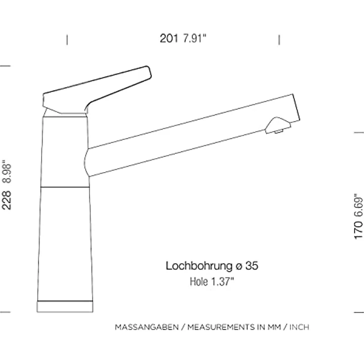 Schock Küchenarmatur SC510 Hochdruck, Festauslauf in moderner Chromoptik, leicht zu reinigen – Bild 2