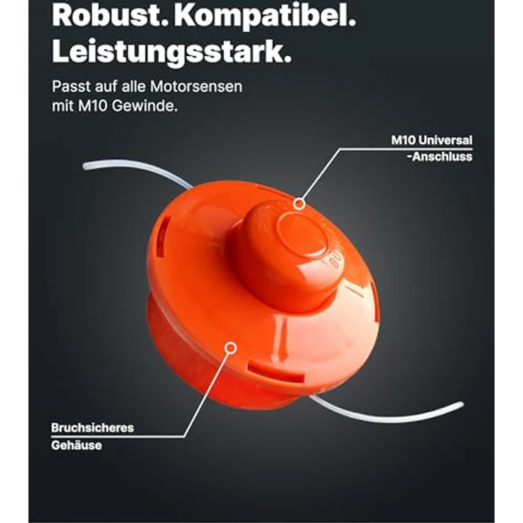 NEMAXX Fadenspule mit Doppel-Nylonschnur, Tippautomatik, orange – Bild 4