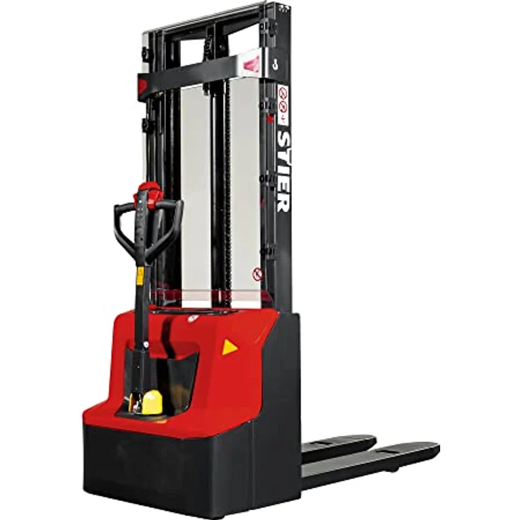 STIER Elektro-Stapler ELY-12, Hochhubwagen mit Tragkraft 1200kg, Hubhöhe 2900mm, Gabellänge 1150mm, wartungsfreundlich und stabil, Polyurethan-Bereifung – Bild 1