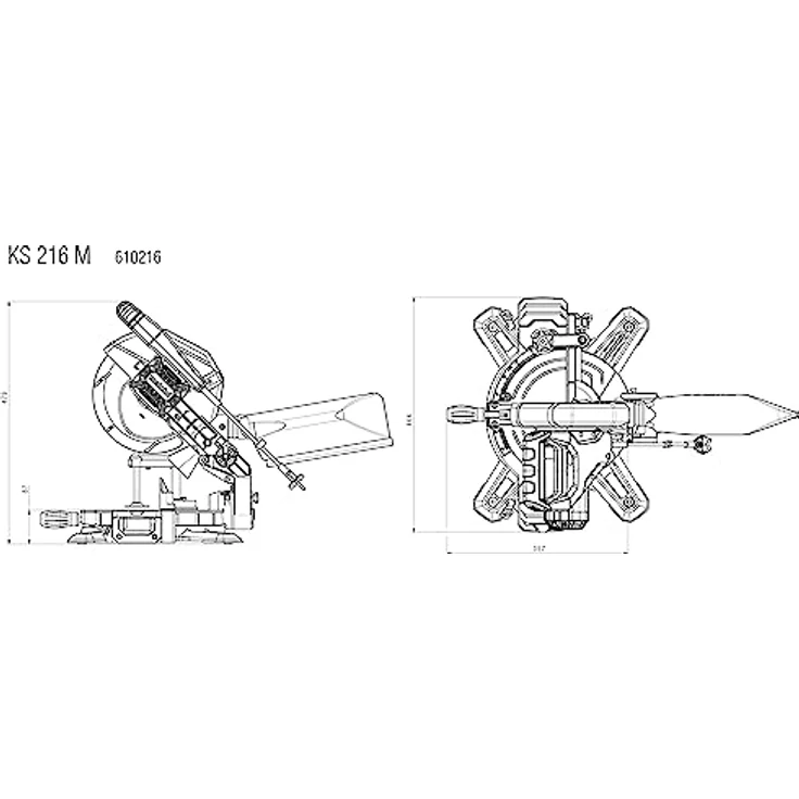 Metabo KS 216 M Kappsäge (Karton, M-Klasse, mit Sägeblattneigung, robuste Bauweise, effektive Spanabsaugung) 610216000 – Bild 5
