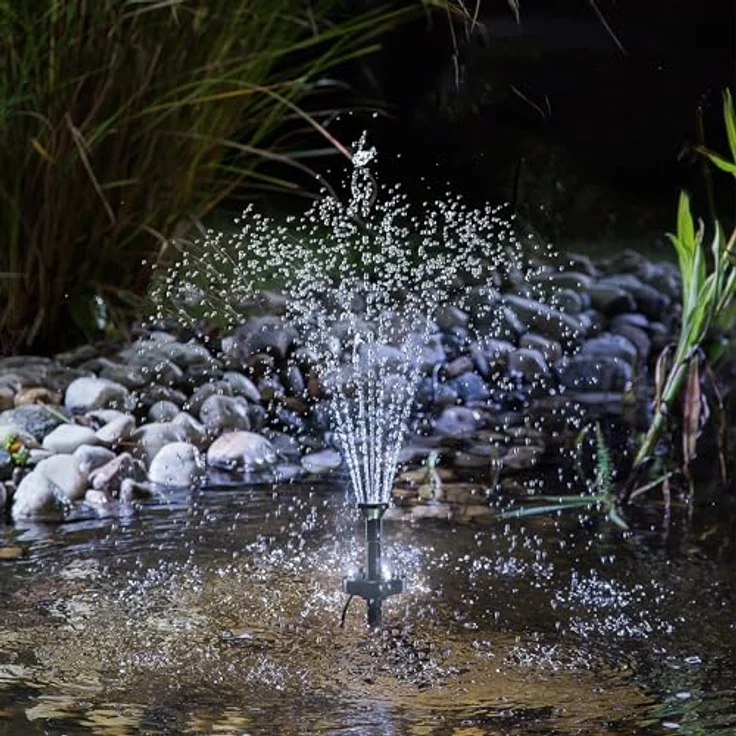 Esotec Solar Teichfilterset Profi 6/230 LED, Komplettset mit LiFePo4 Akku, Solarpumpe mit 230 l/h, mehrstufige Filterung für Gartenteiche – Bild 4