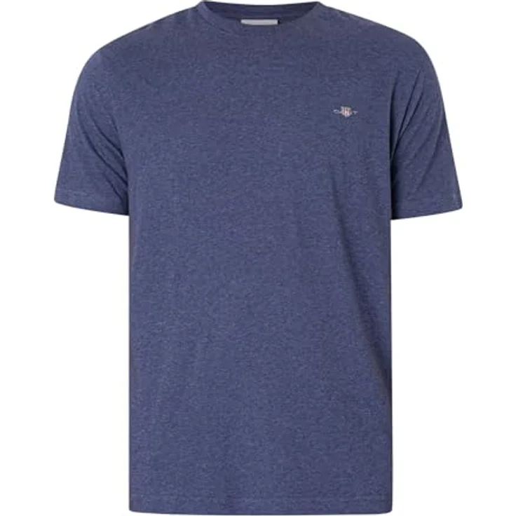 GANT Herren Reg Shield Shirt, Baumwolle mit gestickter Wappen-Grafik, blau, Größe S – Bild 5