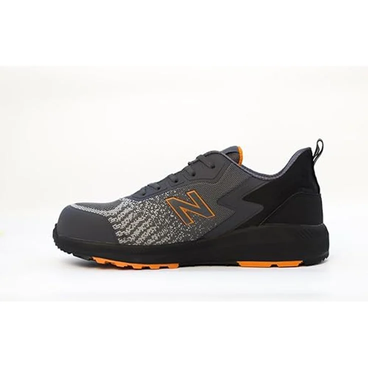 New Balance Halbschuhe Speedware S1 P SRC, Rutschfeste Sicherheitsschuhe mit Fiberglas-Zehenkappe, Grau / Orange – Bild 2
