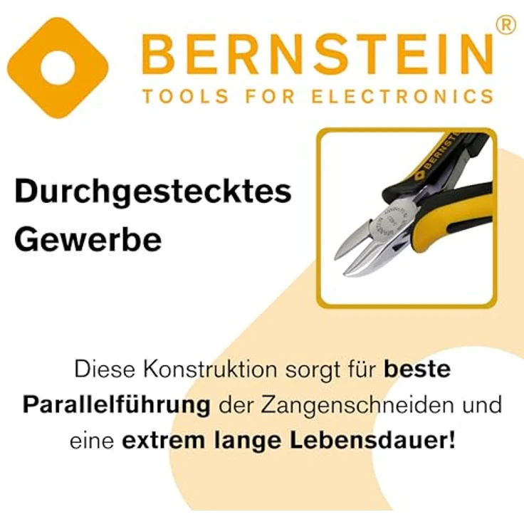 Bernstein Tools 3-602-15 ESD Seitenschneider, 120mm, aus Spezial-Werkzeugstahl mit ableitfähiger 2-K Handschutzhülle – Bild 4