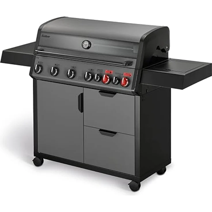 Enders Gasgrill Hyde 6 Sikr Turbo, 800 °C Turbo Zone, Infrarot-Backburner, Sichtfenster, Gussrost, 4 Brenner, inkl. Unterschrank mit Schubladen – Bild 1