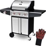 deluxe4home® Gasgrill BBQ Grillwagen mit Deckel I 3+1 Seitenbrenner XXL Grill Rollbar Seitenablage I inkl. Grillhandschuh und Grillthermometer I Rollgrill Standgrill