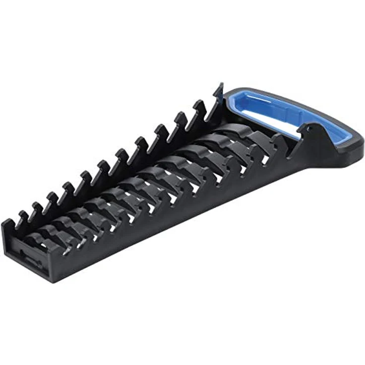 BGS TECHNIC Halter für Maul-/Ringschlüssel 12 Auflagen, Wandmontage, 2-Komponenten-Griff, schwarz – Bild 1