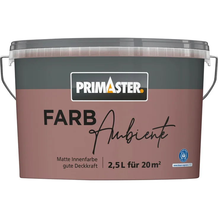 Primaster Farbambiente Wandfarbe matt bordeaux, 2,5 L, gute Deckkraft, frei von Konservierungs- und Lösemitteln, atmungsaktiv und geruchsarm