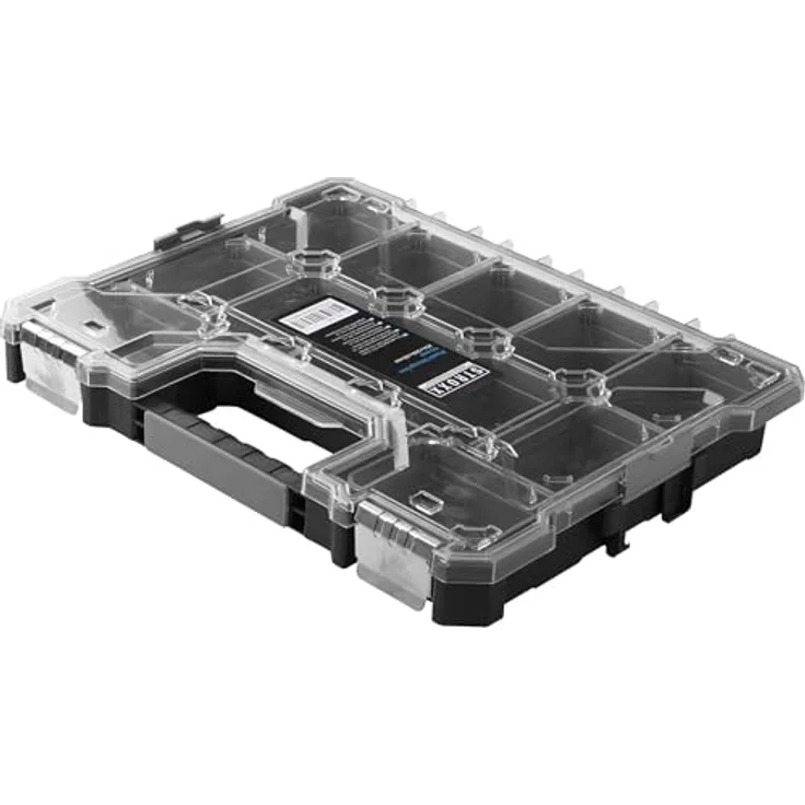 STROXX® Sortimentskasten 454x360x60mm, stapelbare Werkzeugbox mit vielen Fächern, robuster Organizer für Schrauben und Muttern, hohe Tragkraft bis 10 kg – Bild 1