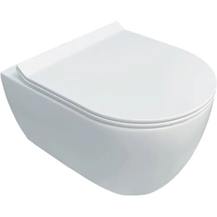 NEG Uno99K-SL, Kompaktes Hänge-WC (48,5 cm) mit Slimline Softclose-Sitz, randnah spülend, Nanoversiegelung, kompatibel mit allen Spülsystemen