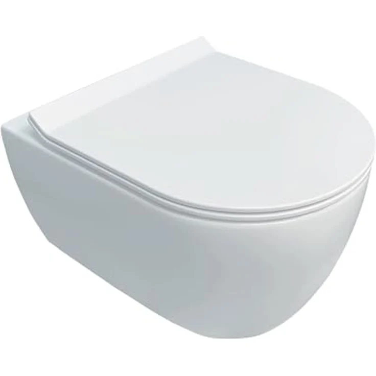 NEG Uno99K-SL, Kompaktes Hänge-WC (48,5 cm) mit Slimline Softclose-Sitz, randnah spülend, Nanoversiegelung, kompatibel mit allen Spülsystemen – Bild 1