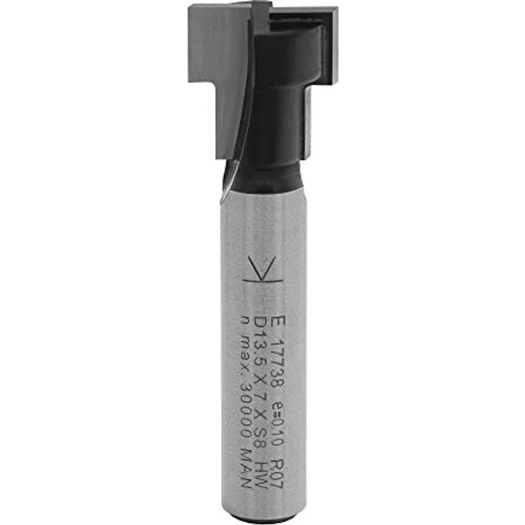 ENT 17738 T-Nutfräser M8 HW, Schaft (S) 8 mm, Durchmesser (D1) 13,5 mm, D2 8,6 mm, NL1 7,0 mm, NL2 7,0 mm, Z2