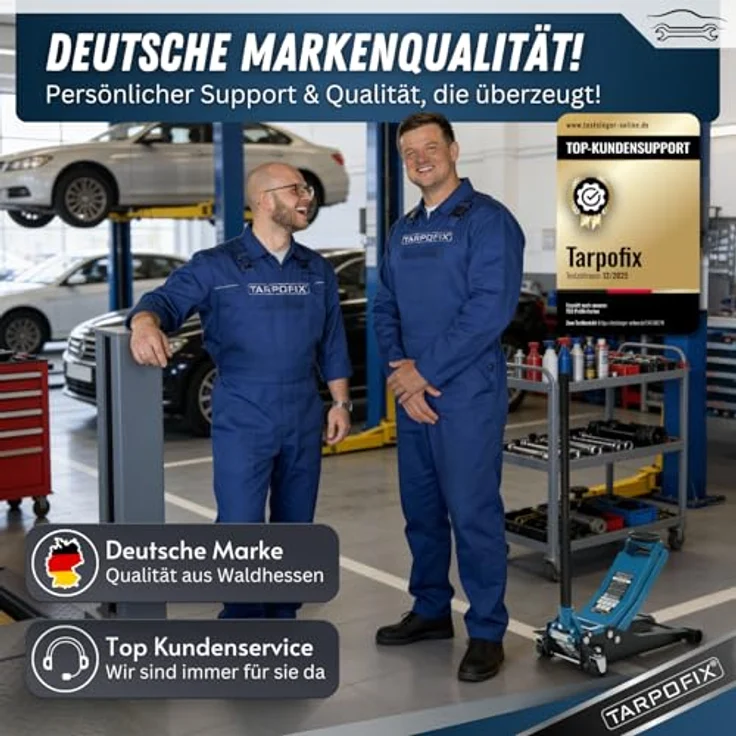 Tarpofix Hydraulischer Wagenheber 3T – Flacher Rangierwagenheber für Auto & SUV, Hubhöhe 85 - 475 mm, mit Gummiauflage & Handschuhen – Bild 8