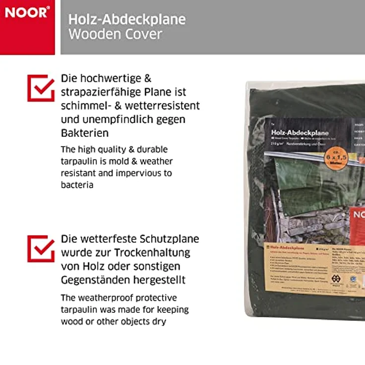 NOOR Holzabdeckplane 210gr-qm 1,50 x 6m – Bild 3