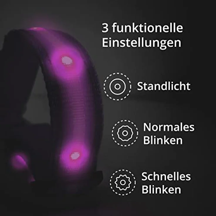 Leuchthalsband für Hunde [Das Original] Leuchtendes LED Hundehalsband zum spazieren gehen auch im Dunkeln- sehr Lange Akkulaufzeit – Sicher Dank hochwertigem Metallverschluss – Bild 4