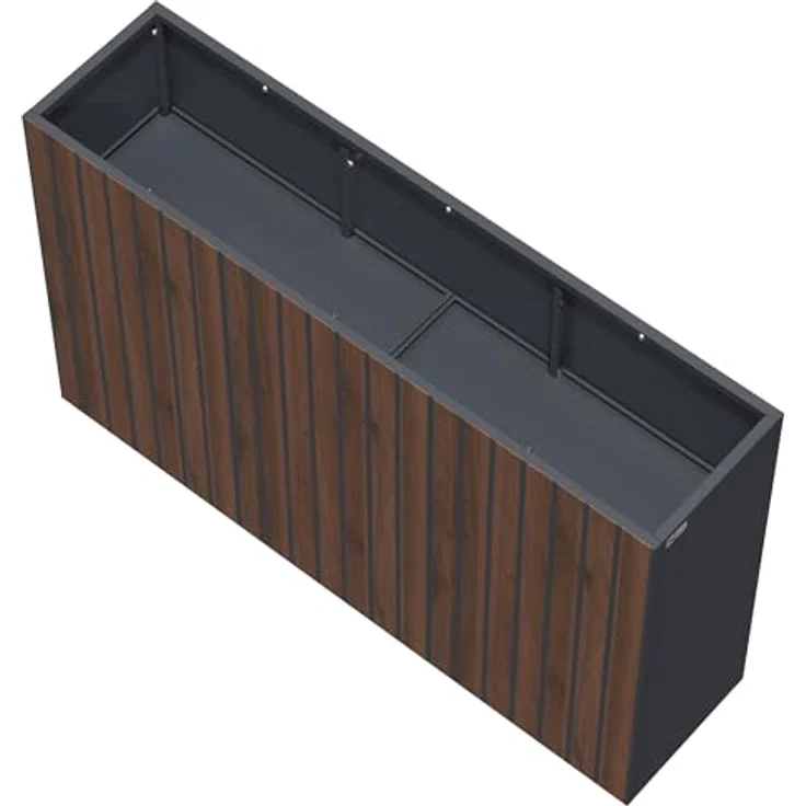 Zelsius Hochbeet verzinkter Stahl mit Rollen, 120 x 30 x 80 cm, Anthrazit RAL 7016, witterungsbeständig, Pflanzenhöhe wählbar – Bild 6