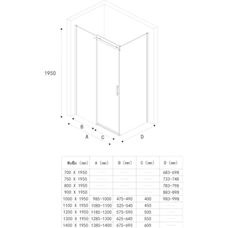 Mai & Mai Eckdusche Duschkabine mit Schiebetür aus Sicherheitsglas mit NANO Rav18, BxT: 100x80 cm, Einscheibensicherheitsglas, Klarglas – Bild 7