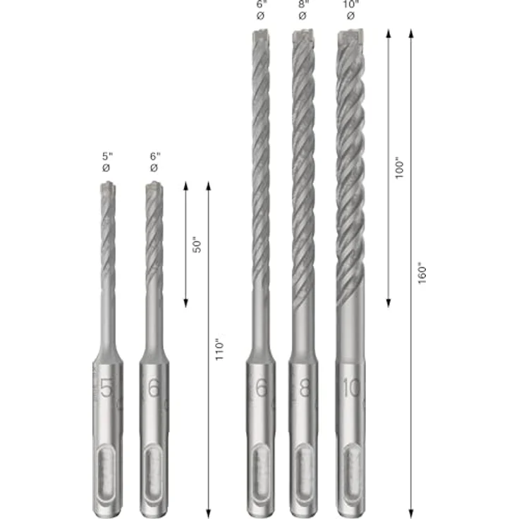 Bosch 2608833910 SDS Plus-5 X: Set 5 uds, 6, 8, 10 (5), Gr – Bild 4