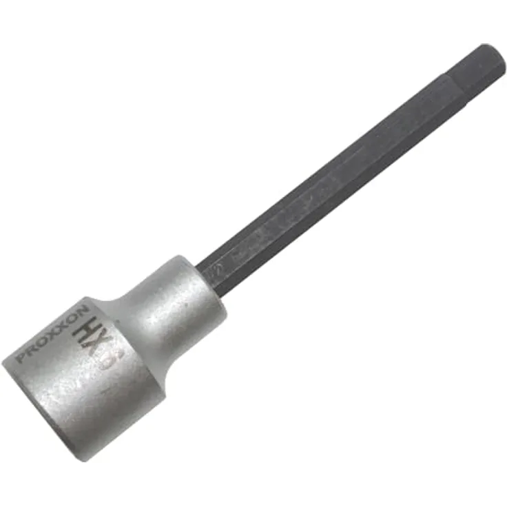 PROXXON INDUSTRIAL Bohrer- und Bitset 23475, 100 mm Innensechskant-Einsatz aus Chrom-Silicium-Mangan-Molybdän-Stahl, Größe HX 6 mm