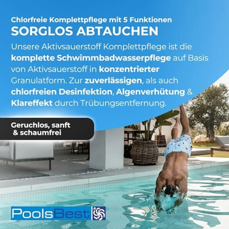 4,48 kg - PoolsBest® Aktivsauerstoff-Komplettpflege 16 Doppelbeutel – Bild 3