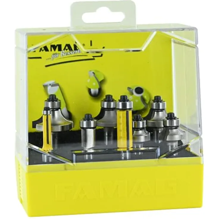 FAMAG 8-teiliges Kombi-Set Abrund 3109 - Bündigfräser 3101 HM-bestückt in Kunststoff-Box - 3109.908