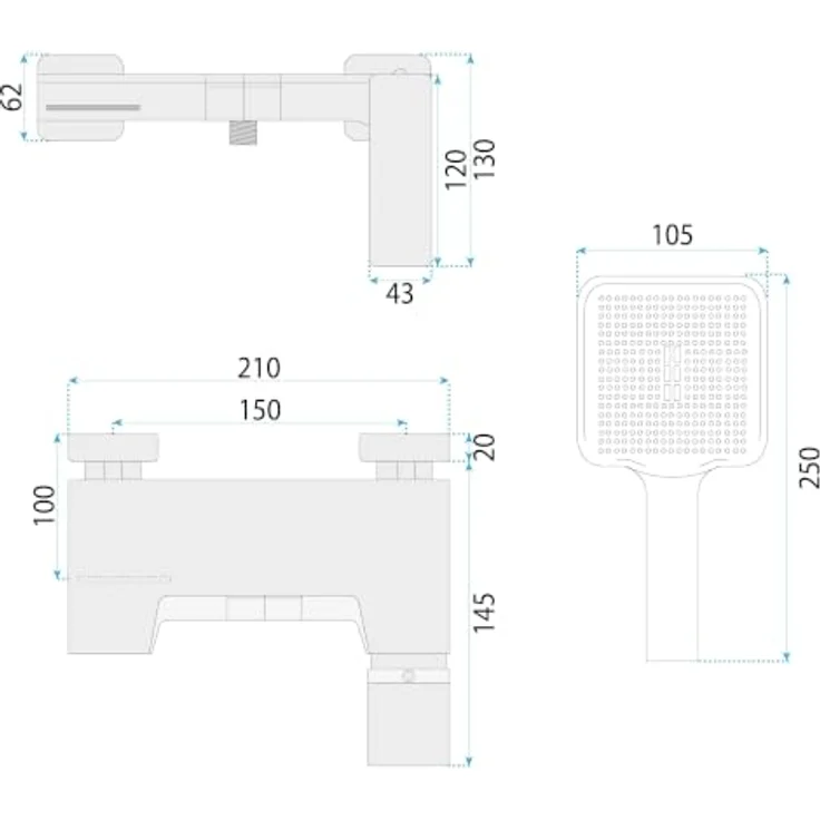 wohnwerk.idee Wannenarmatur Joe PREMIUM, Wasserfallauslauf zur Wandmontage, PVD-Beschichtung – Bild 9
