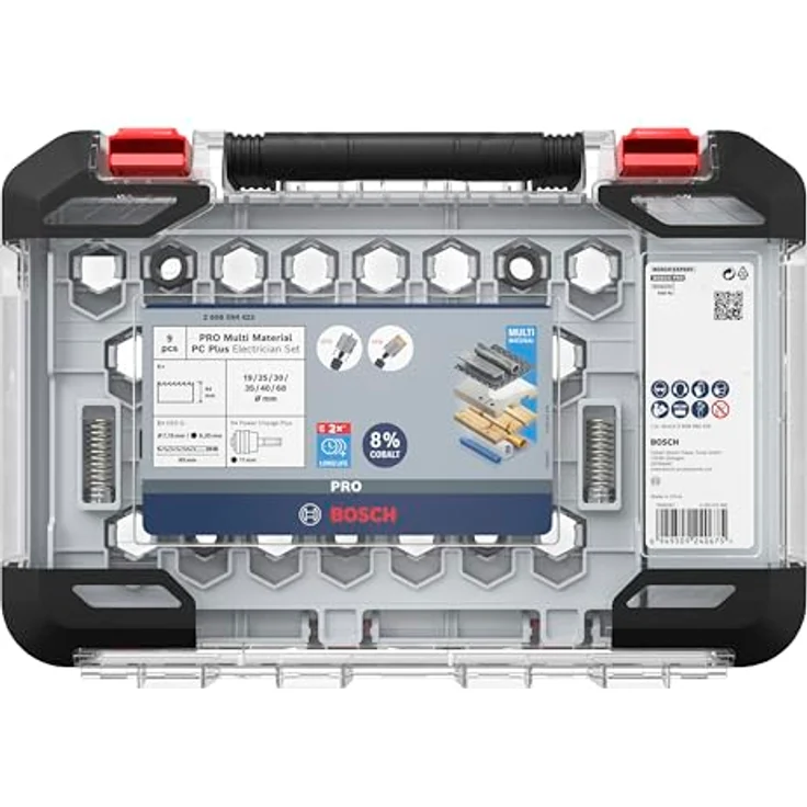 Bosch 9x PRO Multi Material Power Change Plus Lochsäge-Set – Transparentes Etui, für Weichholz, Trockenbauwand, Professional Zubehör, Ø 19, 25, 30, 35, 40, 68 mm – Bild 3
