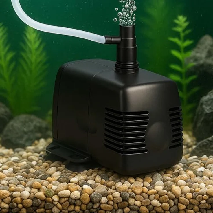 SunSun HJ-542 ECO Aquarium Pumpe, 400 L/h, 5 W, leise Tauchpumpe mit Filterschwamm und Sauerstoffschlauch für Mini Aquarium – Bild 7