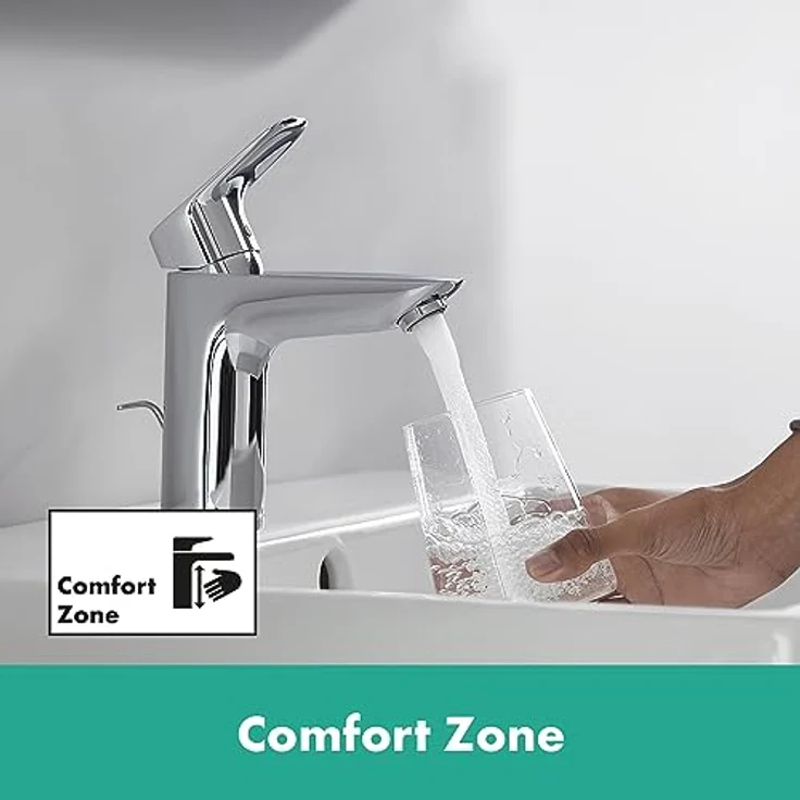 hansgrohe Logis 100, Spültischarmatur mit Push-Open Ablaufgarnitur, chrom, 5 l/min Durchflussmenge – Bild 9