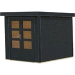 Karibu Gartenhaus Hybrid Modern X anthrazit 19mm mit Fußboden, BxT: 213.5x217.5 cm, Heller Innenraum