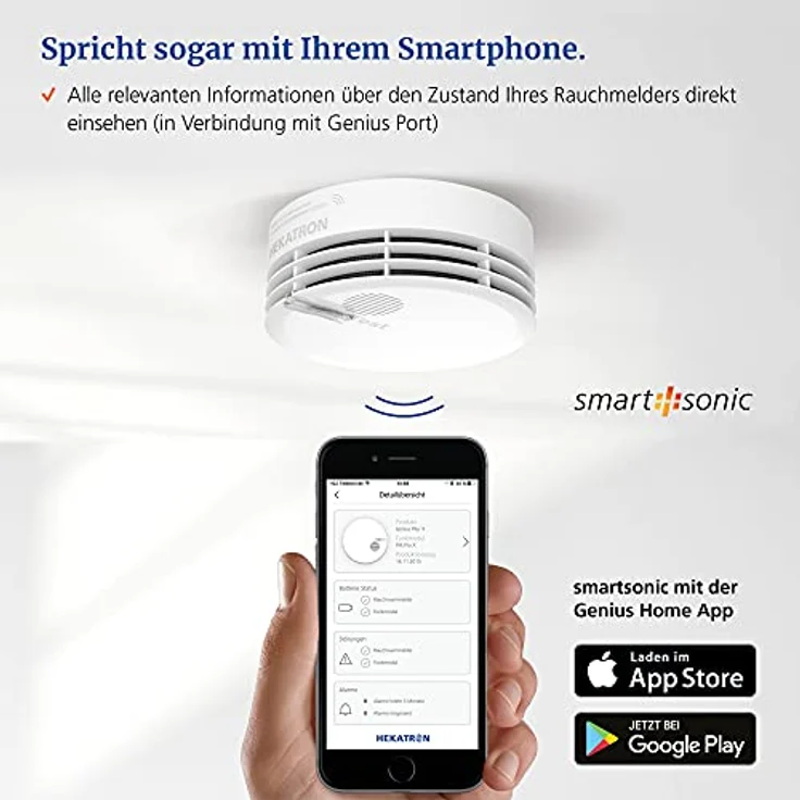 Hekatron Genius Plus X Rauchmelder mit Funkmodul Basis X, Funkrauchmelder 10 Jahre Batterie – Bild 5