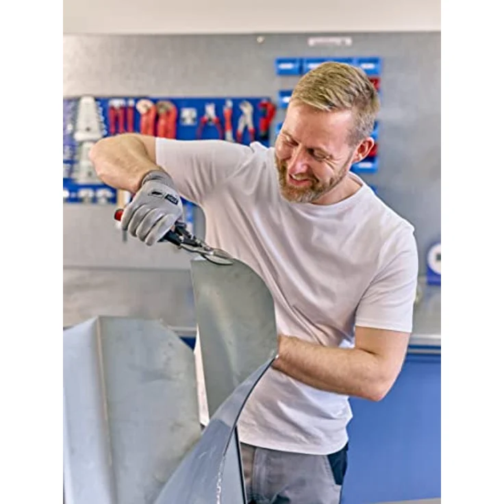 CFH Blechschere links schneidend, 51760, aus Chrom-Vanadium-Stahl mit ergonomischem Handgriff und selbstöffnenden Schenkeln – Bild 5