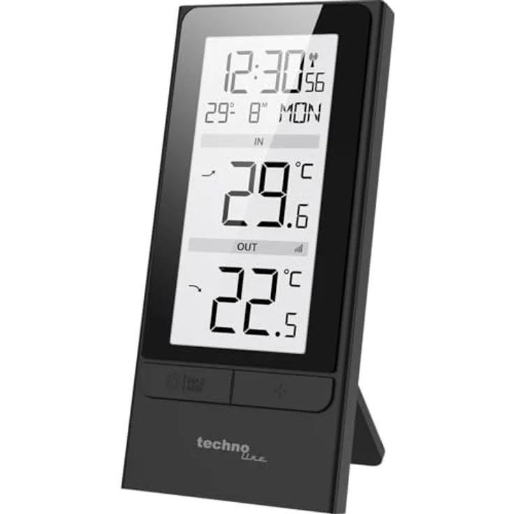 TECHNOLINE WS 9787, Wetterstation in Schwarz mit präziser Temperaturmessung – Bild 1