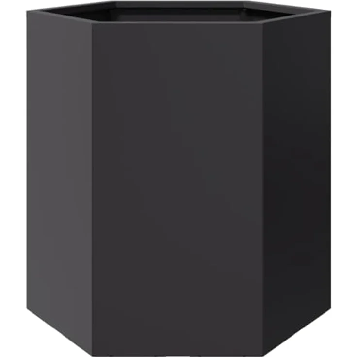 vidaXL Pflanzkübel Schwarz Sechseckig 46x40x45 Stahl, Witterungsbeständig und mit viel Platz – Bild 1
