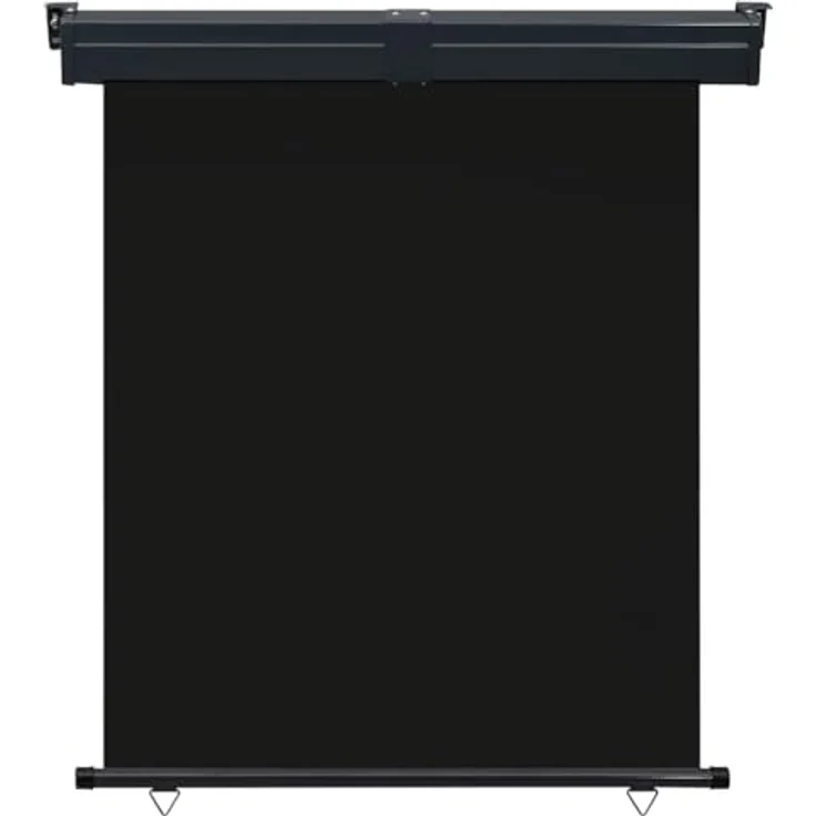 vidaXL Balkon-Seitenmarkise 145x250 cm Schwarz, UV-beständig, reißfest, Wand- und Deckenmontage – Bild 2